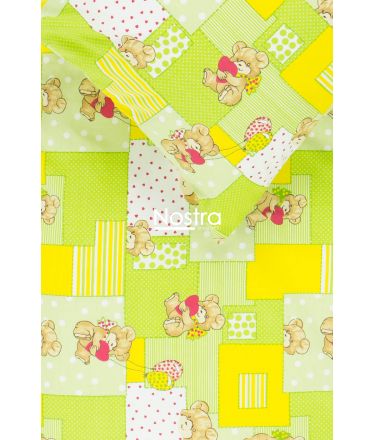 Children bedding set LITTLE BEAR & HEARTS 10-0331-GREEN/YELLOW 140x200, 50x70 cm