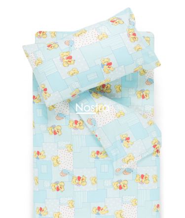 Children bedding set LITTLE BEAR & HEARTS 10-0331-BLUE 140x200, 50x70 cm