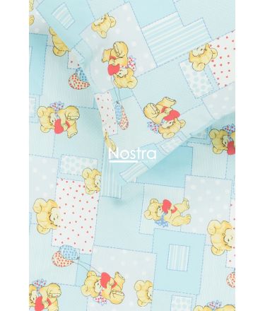 Children bedding set LITTLE BEAR & HEARTS 10-0331-BLUE 140x200, 50x70 cm