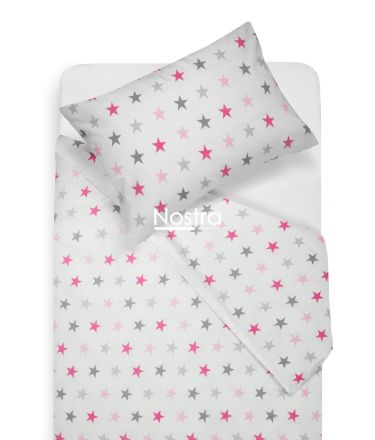 Children bedding set STARS 10-0052-LIGHT GREY LIGHT PINK 140x200, 50x70 cm