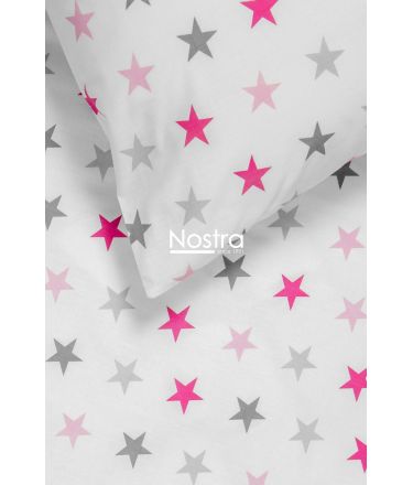 Children bedding set STARS 10-0052-LIGHT GREY LIGHT PINK 140x200, 50x70 cm