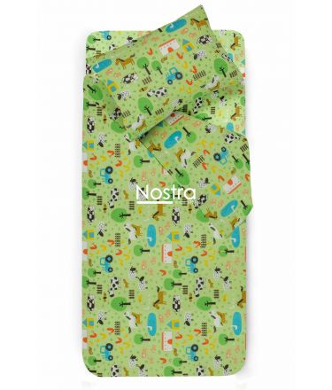 Детское постельное белье FARM 10-0513-GREEN 100x145, 40x60, 107x150 cm