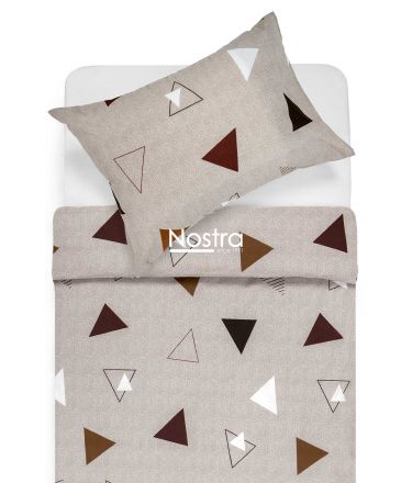 Polycotton bedding set GEOMETRY 30-0723-BROWN 140x200, 50x70 cm