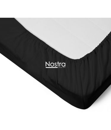 Fitted sateen sheets 00-0055-BLACK 90x200 cm