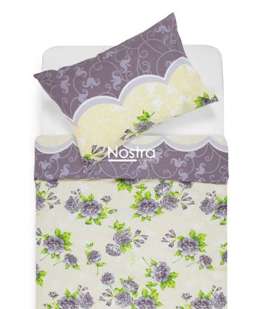 Polycotton bedding set FLOWERS 20-1630-LAVENDER GREY