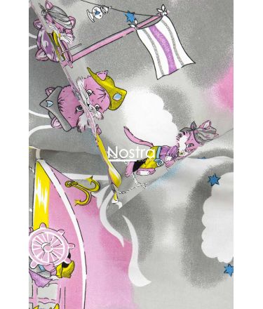 Voodipesu lastele PIRATES 10-0040-GREY PINK 140x200, 50x70 cm