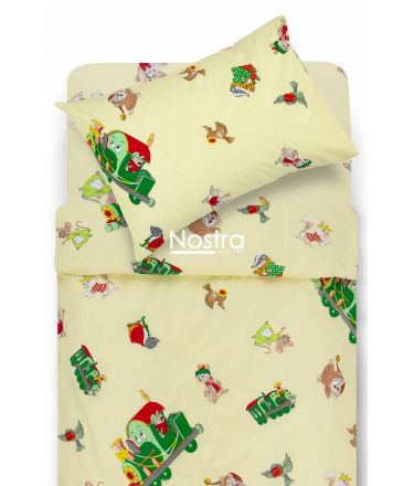 Voodipesu lastele TRAIN WITH FRIENDS 10-0005-GREEN 100x145, 40x60, 107x150 cm