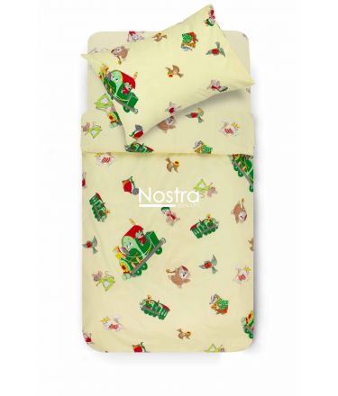 Voodipesu lastele TRAIN WITH FRIENDS 10-0005-GREEN 100x145, 40x60, 107x150 cm