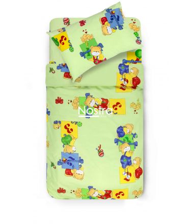 Детское постельное белье TEDDY 10-0056-LIGHT GREEN 140x200, 50x70 cm