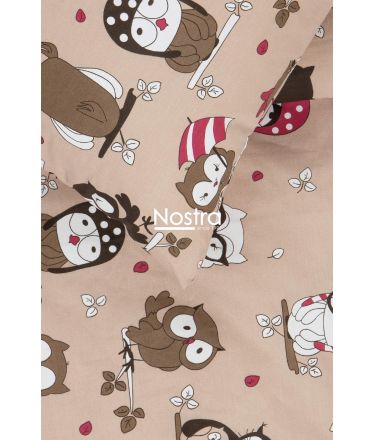 Children bedding set FRIENDLY OWLS 10-0451-BEIGE 140x200, 50x70 cm