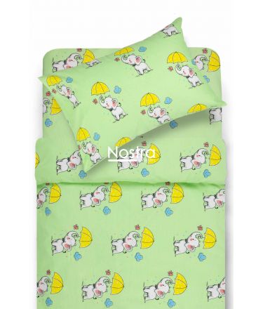 Voodipesu lastele ELEPHANT 10-0647-GREEN 100x145, 40x60, 107x150 cm