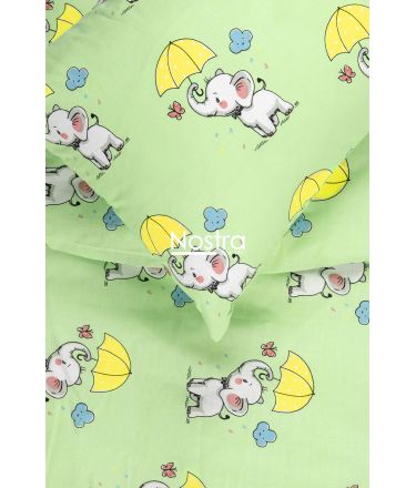 Voodipesu lastele ELEPHANT 10-0647-GREEN 100x145, 40x60, 107x150 cm