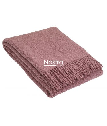 Woolen plaid BOUCLE-350 80-3321-DUSTY ROSE 140x200 cm