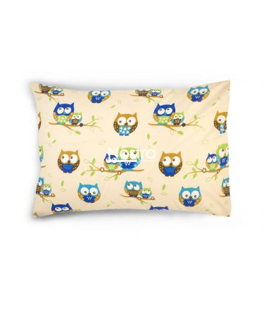 Children bedding set OWLS FAMILY 10-0074-YELLOW GREEN 140x200, 50x70 cm