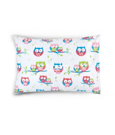 Children bedding set OWLS FAMILY 10-0074-PINK BLUE 140x200, 50x70 cm