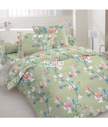 Polycotton bedding set FLOWERS 20-1780-SAGE