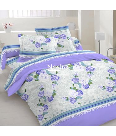 Polycotton bedding set FLOWERS 20-1666-BLUE