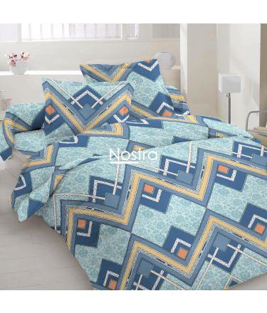 Polycotton bedding set GEOMETRY 30-0792-BLUE 140x200, 50x70 cm