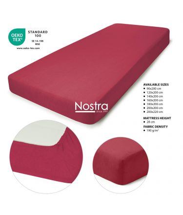 Fitted terry sheets TERRYBTL-WINE RED