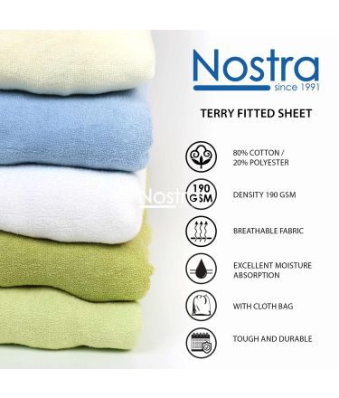 Fitted terry sheets TERRYBTL-LEAF GREEN