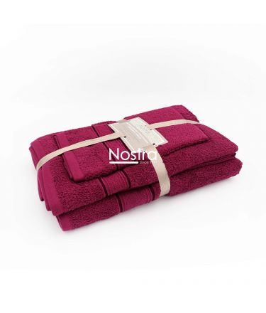 3 piece towel set T0184 T0184-BERRY 345 30x50, 50x70, 70x140 cm