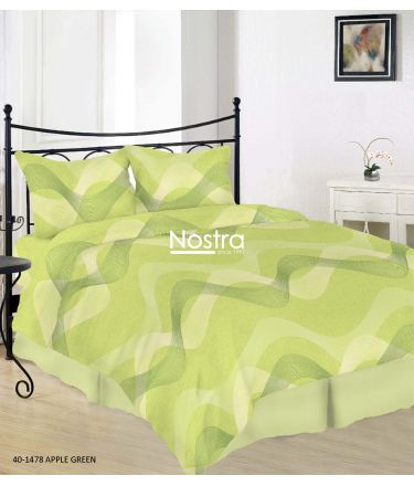 Cotton bedding set DOLLY 40-1478-APPLE GREEN 200x220, 50x70 cm