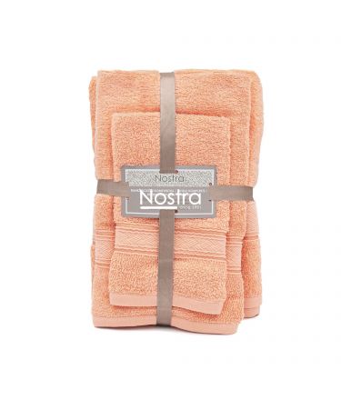 3 piece towel set T0184 T0184-CORAL 289 30x50, 50x70, 70x140 cm