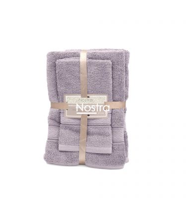 3 piece towel set T0184 T0184-MAUVE 378 30x50, 50x70, 70x140 cm