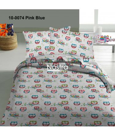 Voodipesu lastele HAPPY OWLS 10-0074-PINK BLUE 100x145, 40x60, 107x150 cm