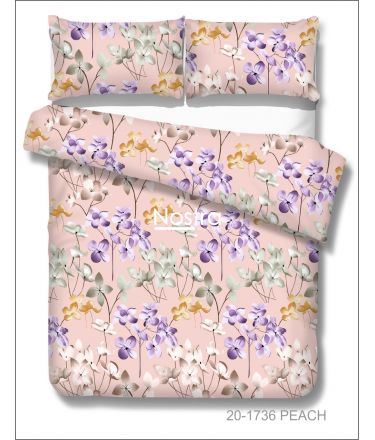 Polycotton bedding set FLOWERS 20-1736-PEACH