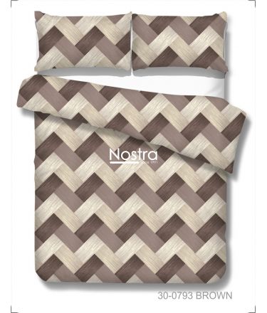 Polycotton bedding set GEOMETRY 30-0793-BROWN 140x200, 50x70 cm