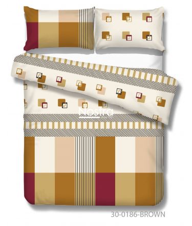 Cotton bedding set DAWSON 30-0186-BROWN