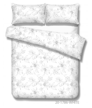 Flannel bedding set BRIAR 20-1786-WHITE