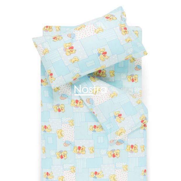 Children bedding set LITTLE BEAR & HEARTS 10-0331-BLUE 140x200, 50x70 cm