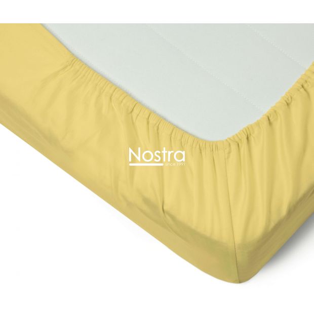 Fitted sateen sheets 00-0016-PALE BANANA 180x200 cm