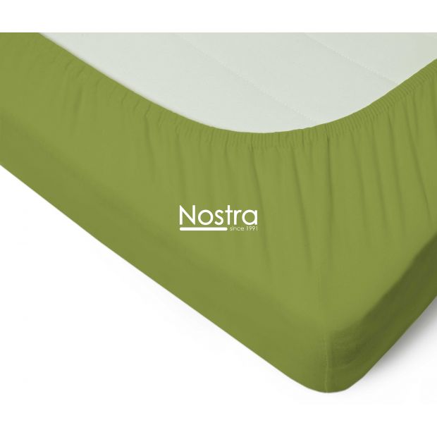 Trikotaažist voodilina kummiga JERSEY JERSEY-LEAF GREEN 120x200 cm