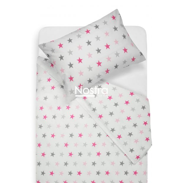 Children bedding set STARS 10-0052-LIGHT GREY LIGHT PINK 140x200, 50x70 cm