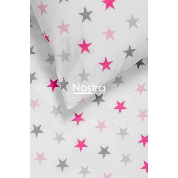 Children bedding set STARS 10-0052-LIGHT GREY LIGHT PINK 140x200, 50x70 cm