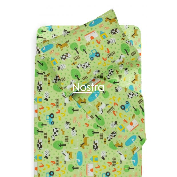 Детское постельное белье FARM 10-0513-GREEN 100x145, 40x60, 107x150 cm