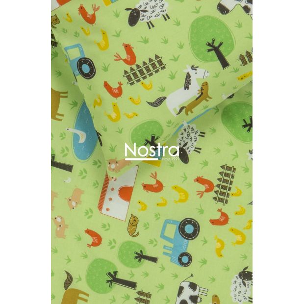 Детское постельное белье FARM 10-0513-GREEN 100x145, 40x60, 107x150 cm