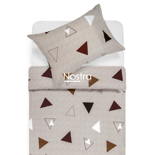 Polycotton bedding set GEOMETRY 30-0723-BROWN 140x200, 50x70 cm