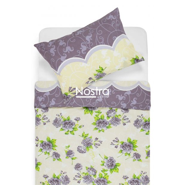 Polycotton bedding set FLOWERS 20-1630-LAVENDER GREY