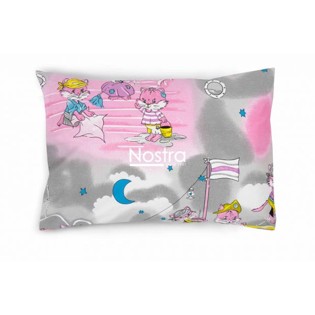 Voodipesu lastele PIRATES 10-0040-GREY PINK 140x200, 50x70 cm