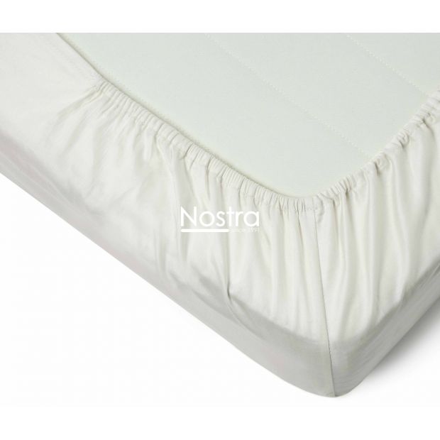 Fitted sateen sheets 00-0001-OFF WHITE 180x200 cm