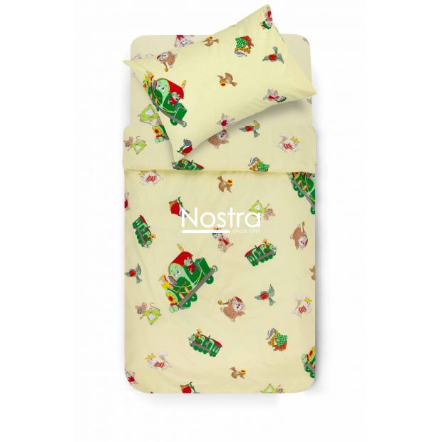 Voodipesu lastele TRAIN WITH FRIENDS 10-0005-GREEN 100x145, 40x60, 107x150 cm