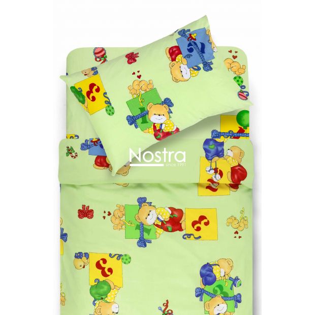 Детское постельное белье TEDDY 10-0056-LIGHT GREEN 140x200, 50x70 cm