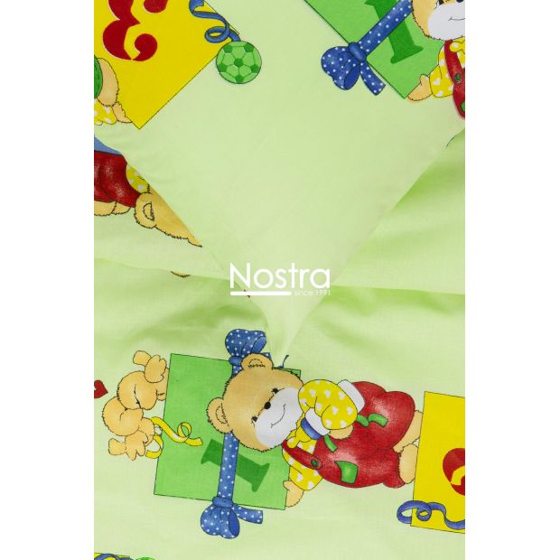 Детское постельное белье TEDDY 10-0056-LIGHT GREEN 140x200, 50x70 cm