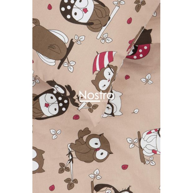 Children bedding set FRIENDLY OWLS 10-0451-BEIGE 140x200, 50x70 cm