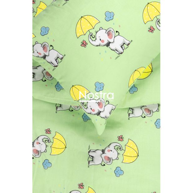 Voodipesu lastele ELEPHANT 10-0647-GREEN 100x145, 40x60, 107x150 cm