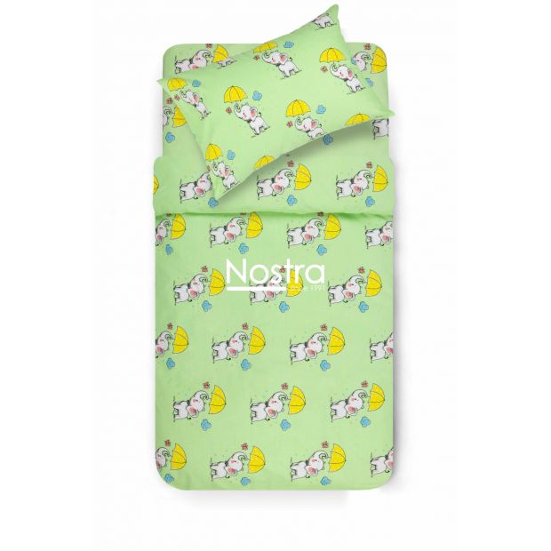 Voodipesu lastele ELEPHANT 10-0647-GREEN 100x145, 40x60, 107x150 cm